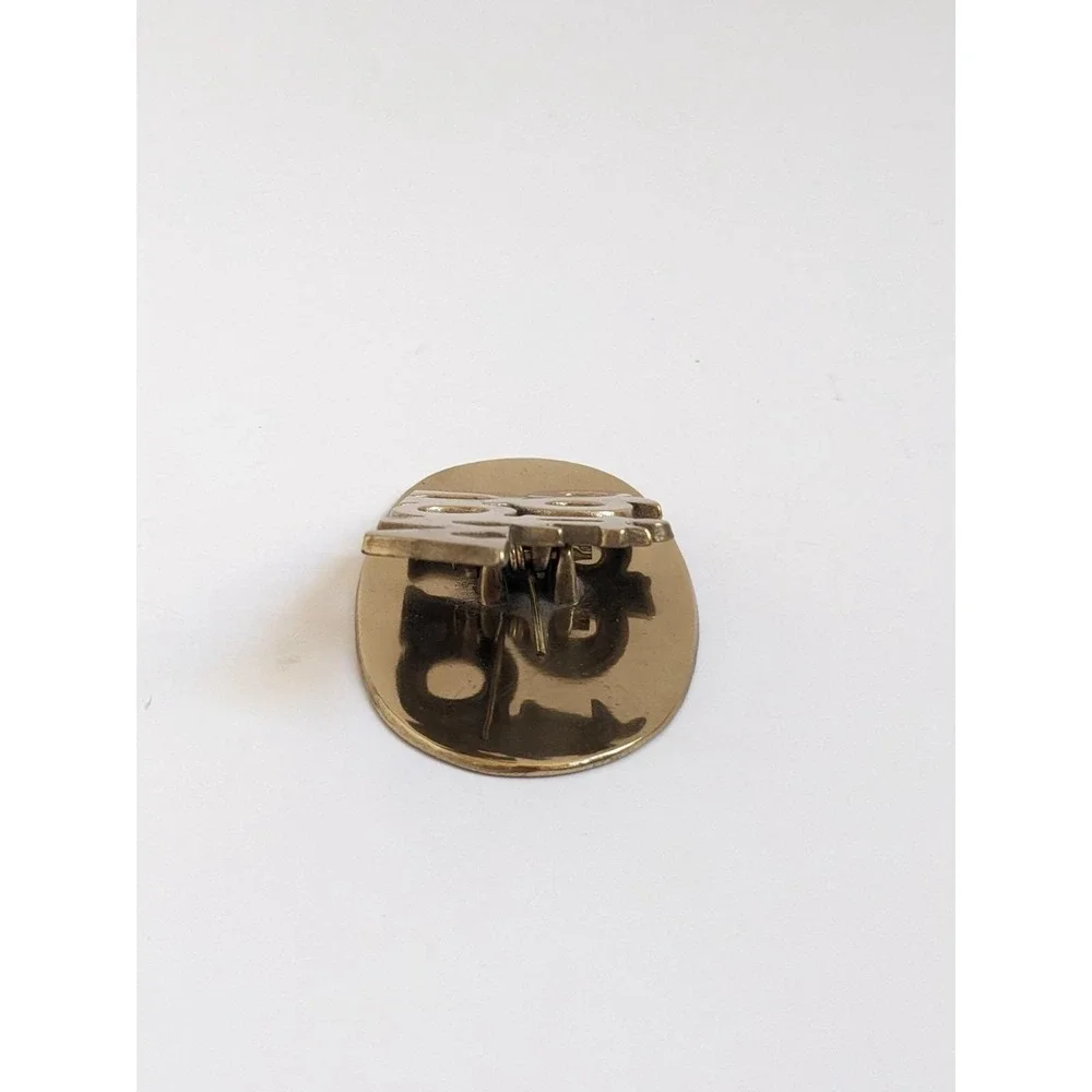 Vintage Solid Brass Do It Now Paper Clip Memo Holder Desk Accessory Mid Century